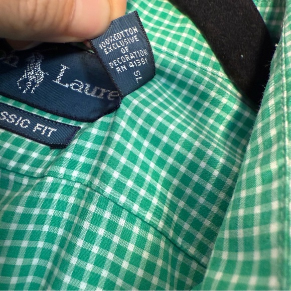 Ralph Lauren Green and White Gingham Men's Shirt size Medium 100% cotton - Picture 4 of 5